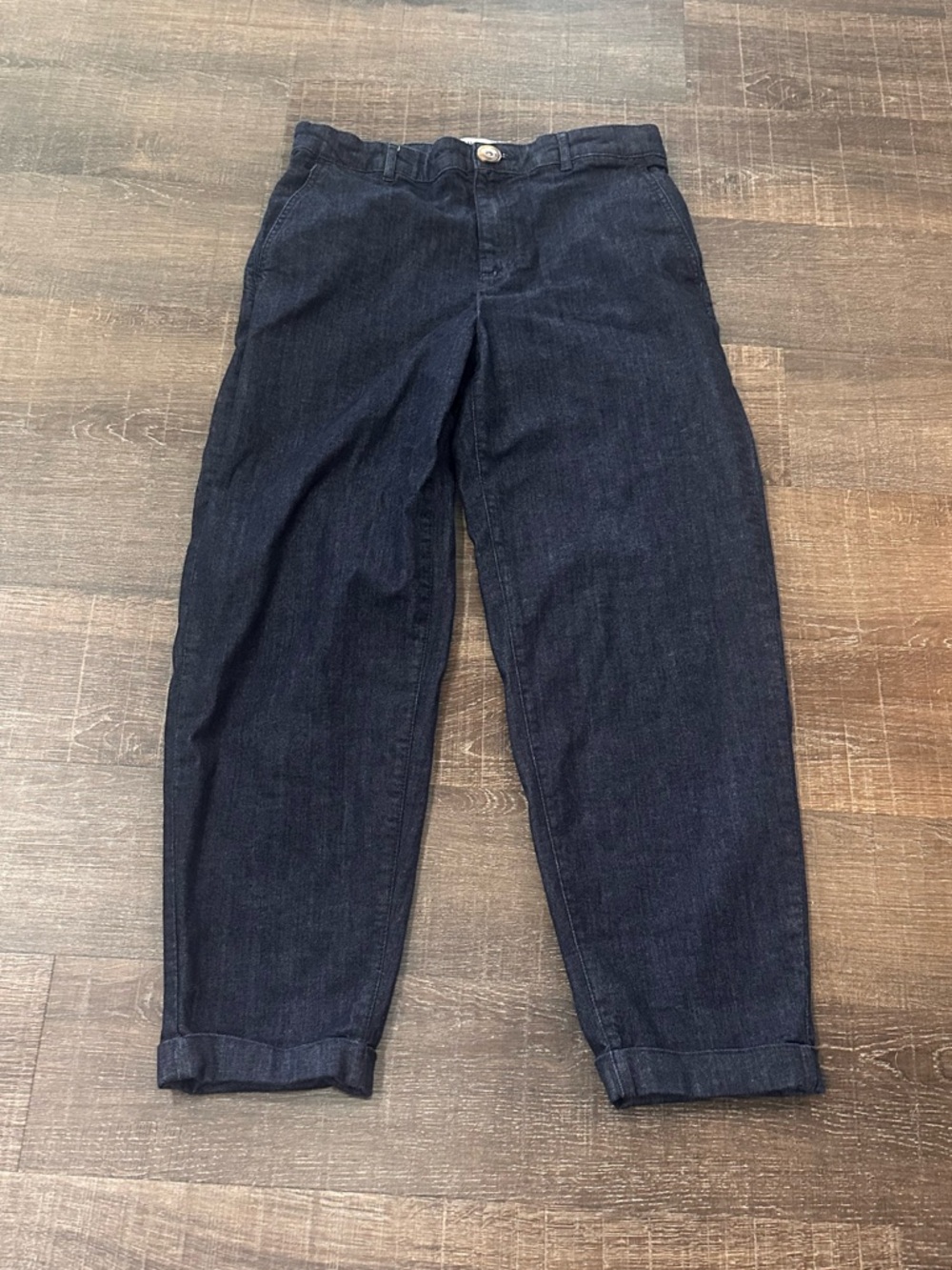 ZARA Dark Blue Cuffed Trouser Pants Size 4